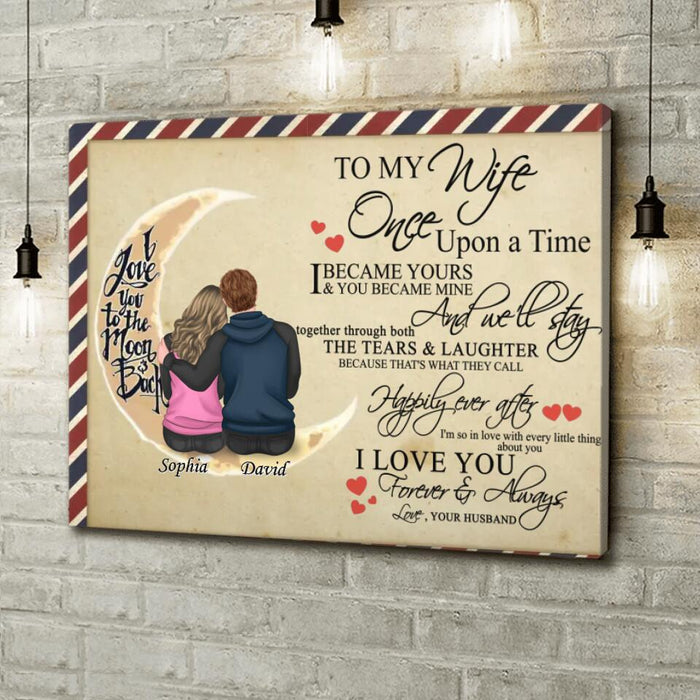 Custom Personalized Couple Horizontal Canvas - Best Gift Idea For Wife From Husband - To My Wife, I Love You Forever & Always