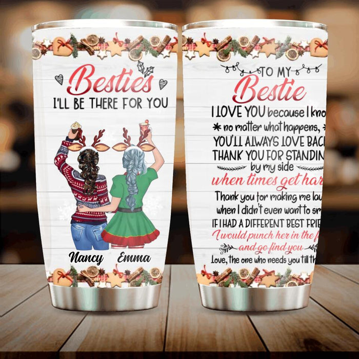 Custom Personalized Bestie Tumbler - Christmas Gift Idea For Friends/Besties/Sisters - To My Bestie