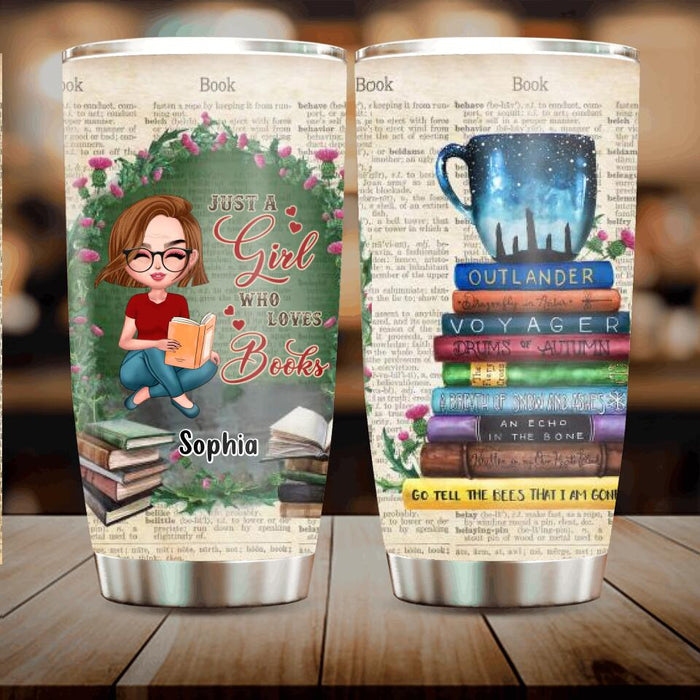 Custom Personalized Book Girl Tumbler - Gift For Book Lovers - Just A Girl Who Loves Books