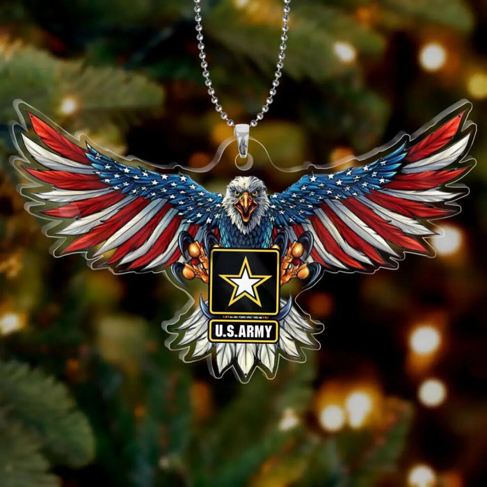 Custom Personalized Veteran Eagle Acrylic Ornament - Christmas/Veteran's Day Gift Idea For Veteran