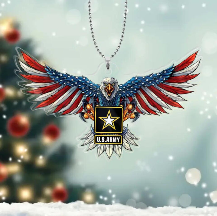 Custom Personalized Veteran Eagle Acrylic Ornament - Christmas/Veteran's Day Gift Idea For Veteran