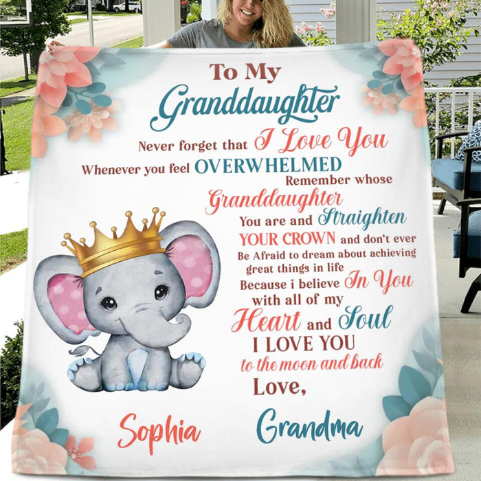 Custom Personalized To My Granddaughter Quilt/Single Layer Fleece Blanket - Gift Idea For Granddaughter/Grandson From Grandma - Never Forget That I Love You