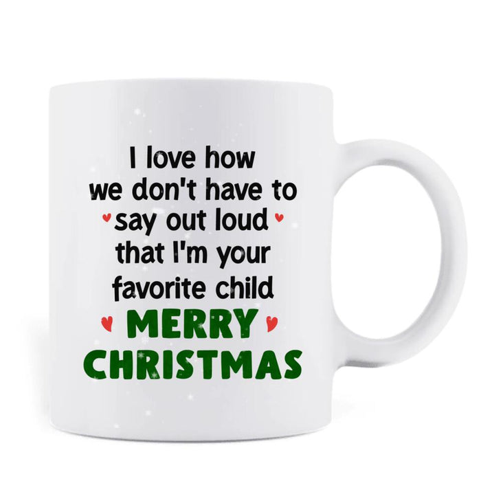 Custom Personalized Family Mug - Mom/Dad With A Child - Gift Idea For Family - Merry Christmas