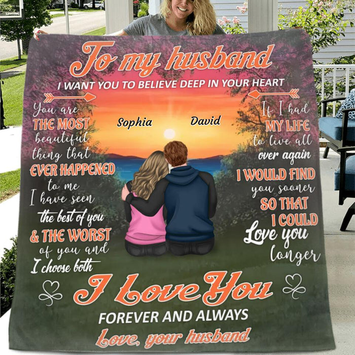 To My Husband Single Layer Fleece/ Quilt - Gift Idea For Couple/ Husband - I Want You To Believe Deep In Your Heart