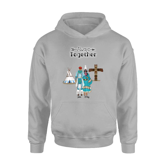 Custom Personalized Native American Couple T-shirt/Hoodie/Sweater/Long Sleeves - Gift for Native Couple