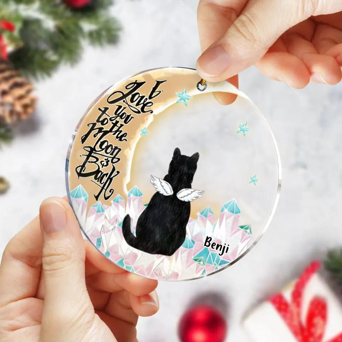 Custom Personalized Christmas Acrylic Ornament - Gift Idea For Dog/Cat Owner - I Love You To The Moon & Back