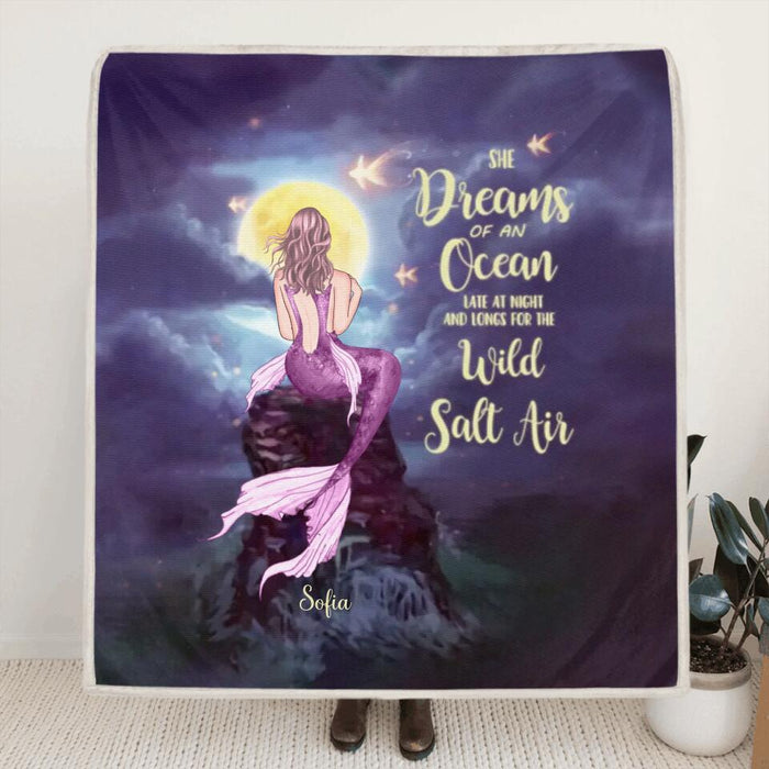 Custom Personalized Mermaid Girl Fleece/Quilt Blanket - Gift for Girls, Mermaid lovers