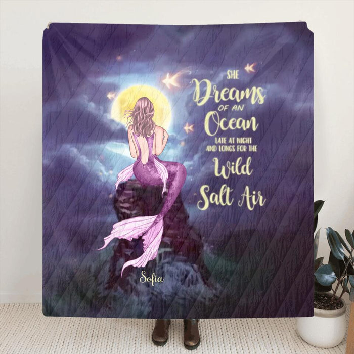 Custom Personalized Mermaid Girl Fleece/Quilt Blanket - Gift for Girls, Mermaid lovers