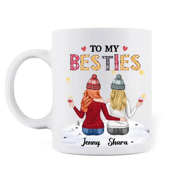 Custom Personalized Besties Mug - Christmas Gift Idea for Friends/Besties/Sisters - Merry Christmas