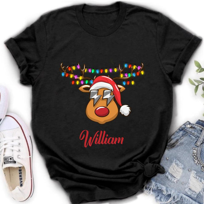 Custom Personalized Reindeer Kid T-Shirt & Adult T-Shirt - Christmas Gift Idea for Family