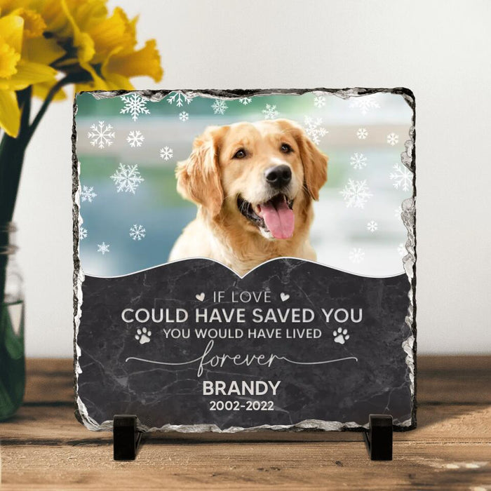 Custom Personalized Memorial Pet Photo Square Lithograph - Memorial Gift Idea For Dog/Cat/Horse Owners - If Love Could Have Saved You You Would Have Lived Forever