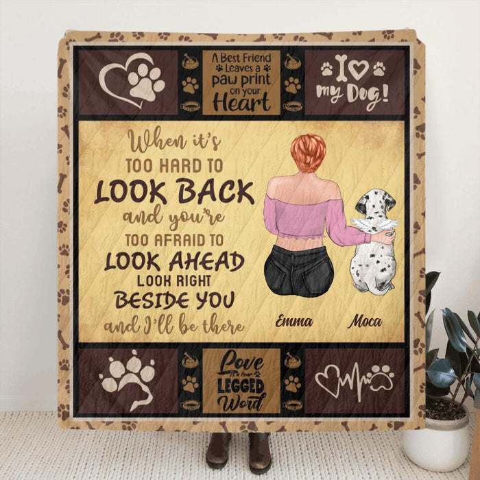 Custom Personalized Dog Mom Singe Layer Fleece/ Quilt - Gift Idea For Dog Owner - I'll Be There