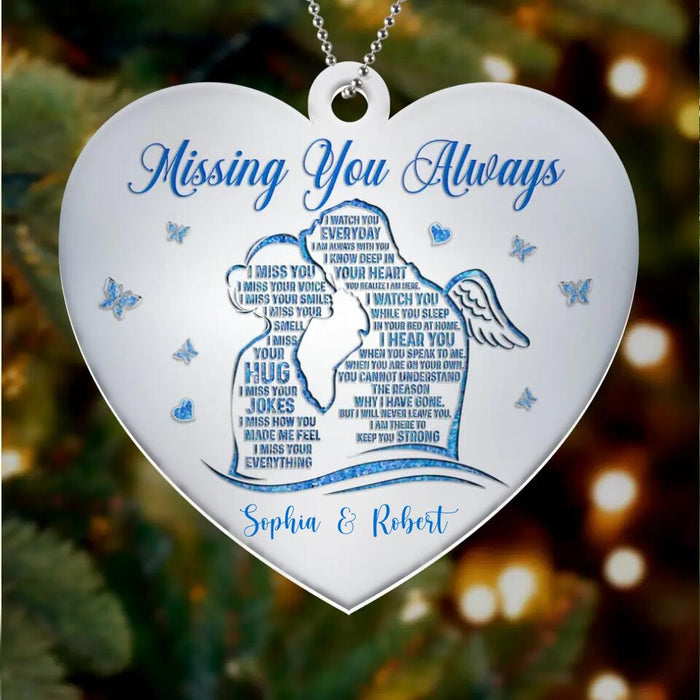 Custom Personalized Couple Ornament - Memorial Gift For Couple - I Miss Your Everything