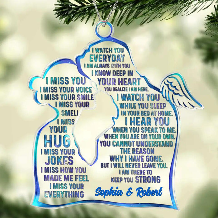 Custom Personalized Couple Acrylic Ornament - Memorial Gift Idea For Loss Of Husband - I Miss You