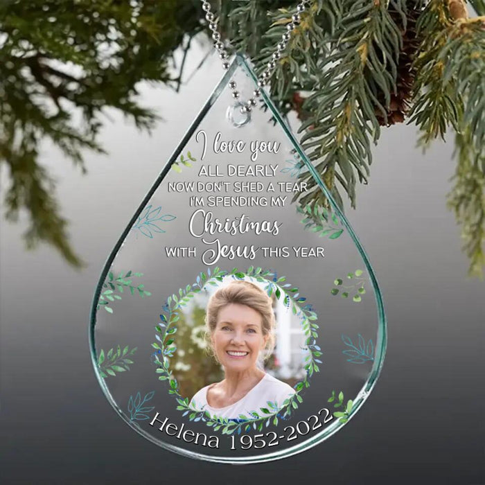 Custom Personalized Memorial Photo Acrylic Ornament - Memorial Gift Idea For Christmas - I Love You