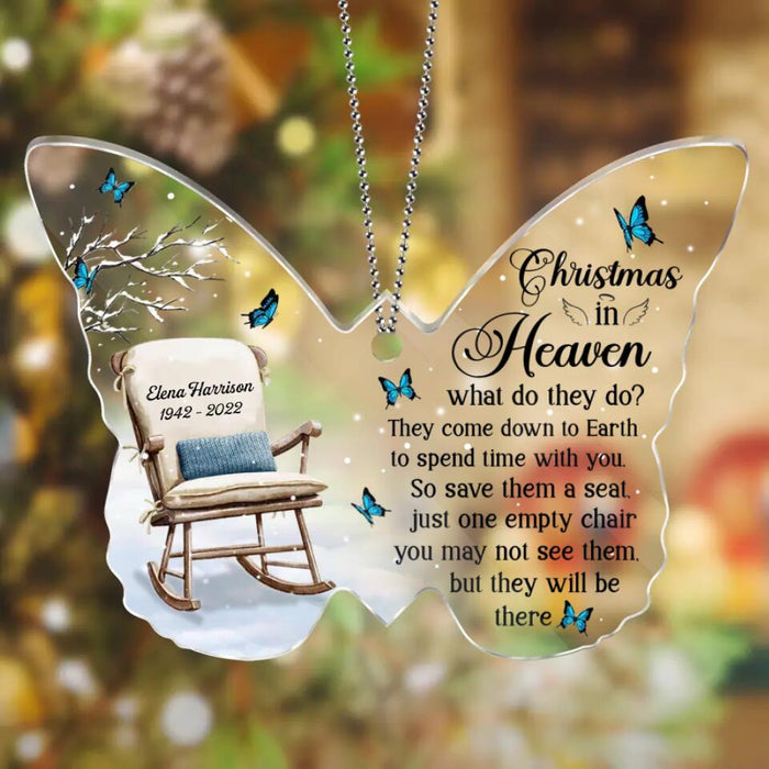 Custom Personalized Memorial Christmas Acrylic Ornament - Memorial Gift Idea - Christmas In Heaven