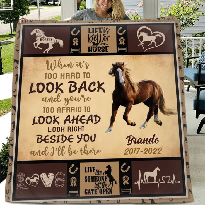 Custom Personalized Upload Horse Photo Single Layer Fleece/ Quilt - Gift Idea For Horse Lover - I'll Be There