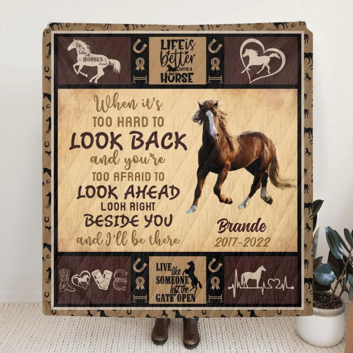 Custom Personalized Upload Horse Photo Single Layer Fleece/ Quilt - Gift Idea For Horse Lover - I'll Be There