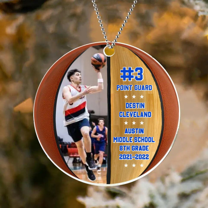 Custom Personalized Basketball Acrylic Ornament - Upload Photo - Christmas Gift Idea For Son/ Basketball Lover