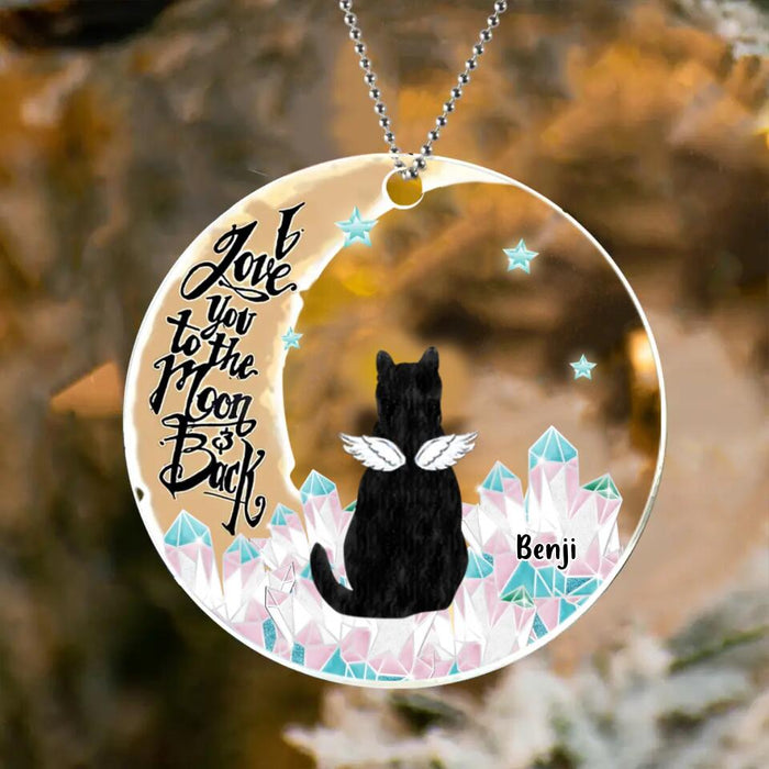 Custom Personalized Christmas Acrylic Ornament - Gift Idea For Dog/Cat Owner - I Love You To The Moon & Back