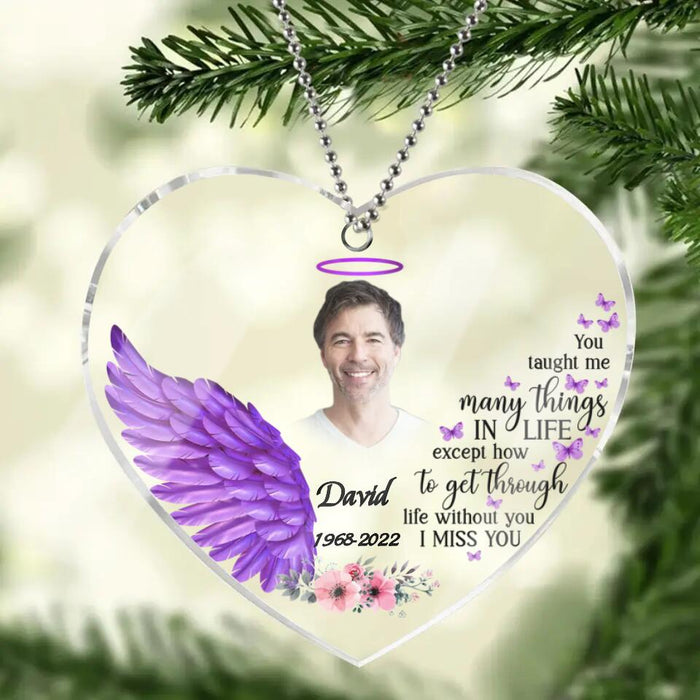 Custom Personalized Memorial Photo Acrylic Ornament - Memorial Gift Idea For Christmas - I Miss You