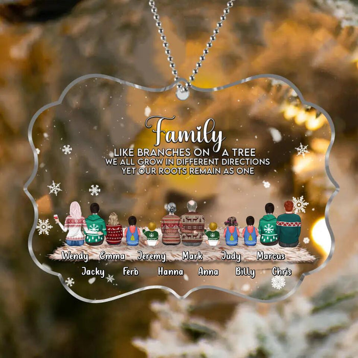 Custom Personalized Family Rectangle Acrylic Ornament - Upto 12 People - Gift Idea For Family - Family Like Branches On A Tree