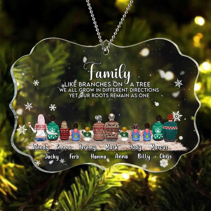 Custom Personalized Family Rectangle Acrylic Ornament - Upto 12 People - Gift Idea For Family - Family Like Branches On A Tree