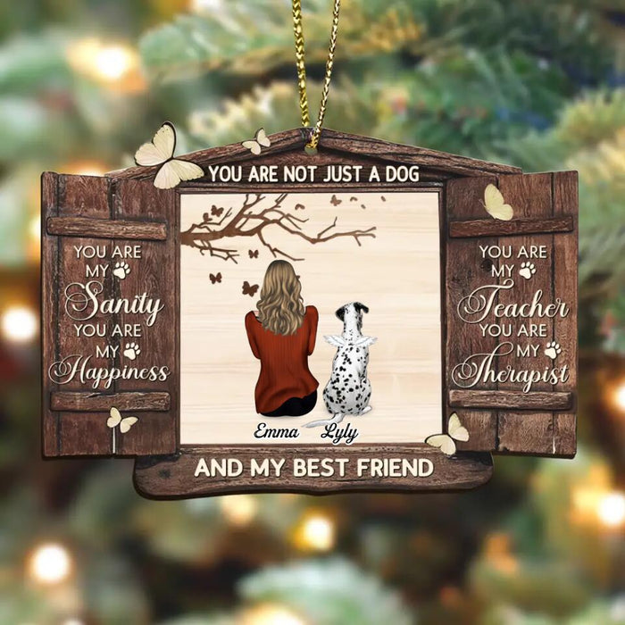 Personalized Memorial Dog Mom/ Dog Dad Wooden Ornament - Upto 4 Dogs - Memorial Gift For Dog Lover - You Are Not Just A Dog