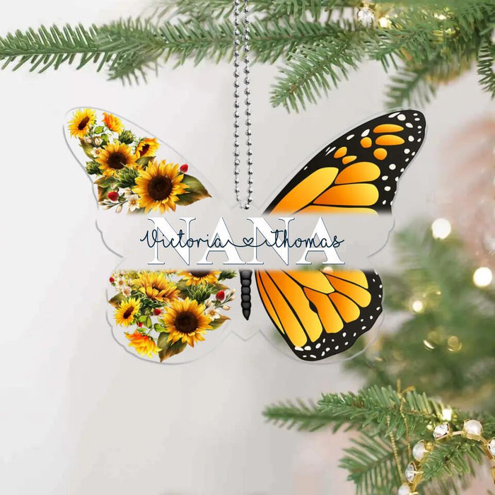 Custom Personalized Butterfly Acrylic Ornament - Gift Idea For Christmas