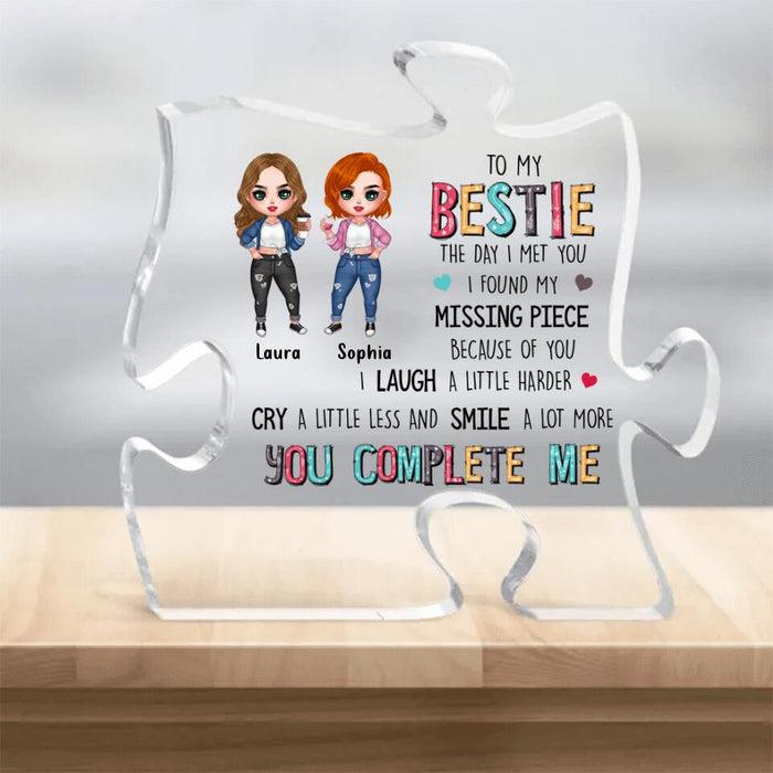 Custom Personalized Besties Puzzle Acrylic Plaque - Up to 5 Besties - Best Gift For Friends/Bestie