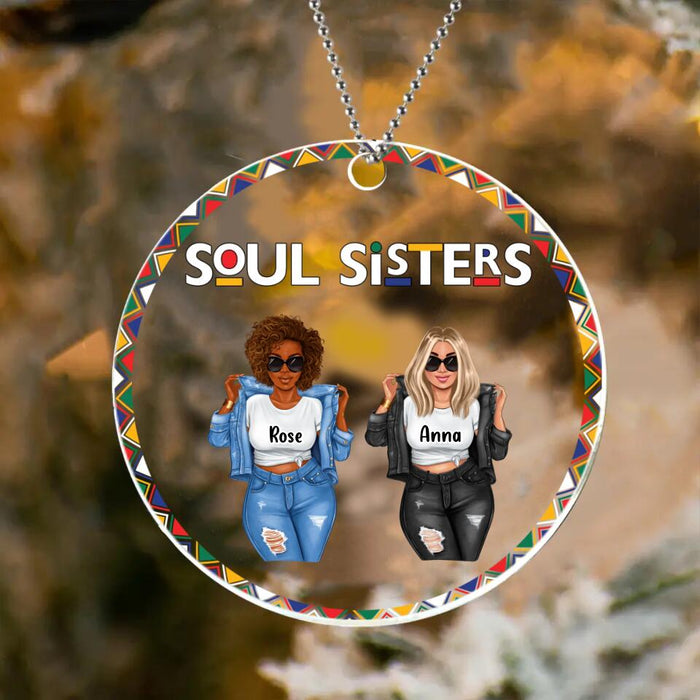 Custom Personalized Best Sisters/Friends Circle Acrylic Ornament - Gift Idea For Sisters/Besties - Upto 5 People - Soul Sisters