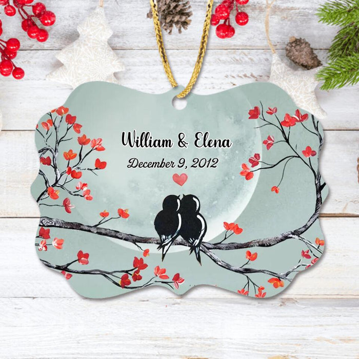 Custom Personalized Couple Rectangle Wooden Ornament - Gift Idea For Family/Couple