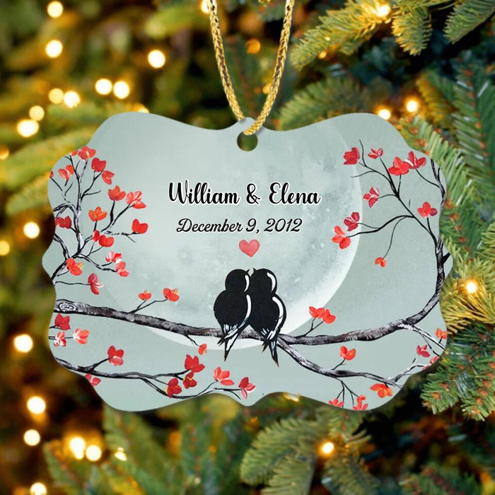 Custom Personalized Couple Rectangle Wooden Ornament - Gift Idea For Family/Couple