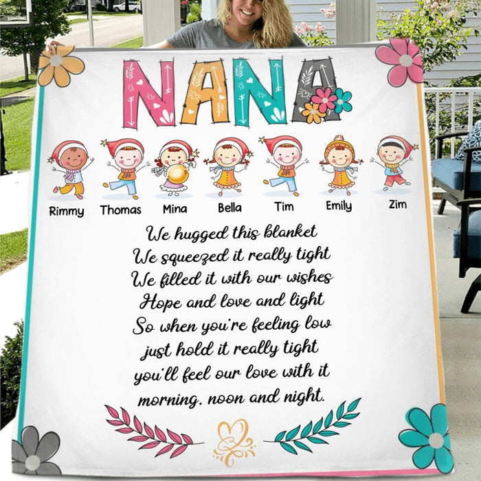 Custom Personalized Grandma Fleece/ Quilt Blanket - Best Gift For Grandma From Grandchildren