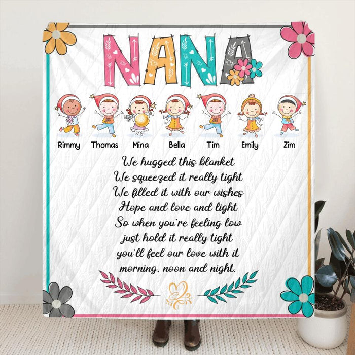 Custom Personalized Grandma Fleece/ Quilt Blanket - Best Gift For Grandma From Grandchildren