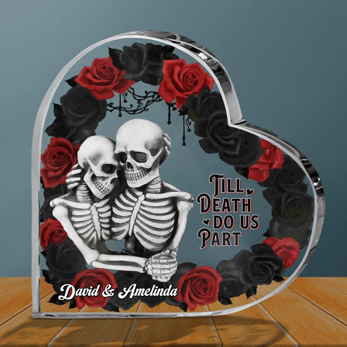 Custom Personalized Memorial Couple Crystal Heart  - Memorial Gift Idea - Till Death Do Us Part