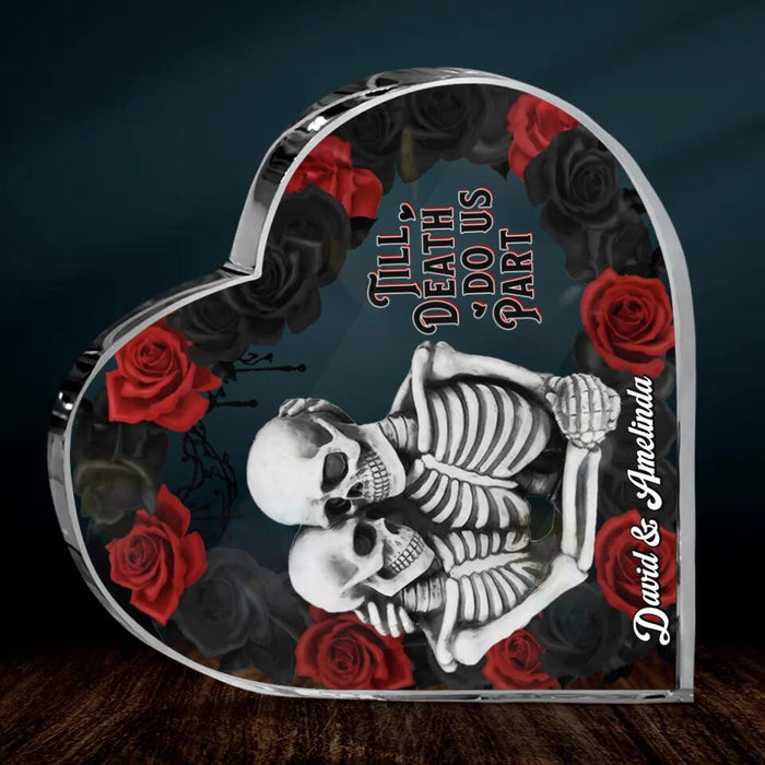 Custom Personalized Memorial Couple Crystal Heart  - Memorial Gift Idea - Till Death Do Us Part