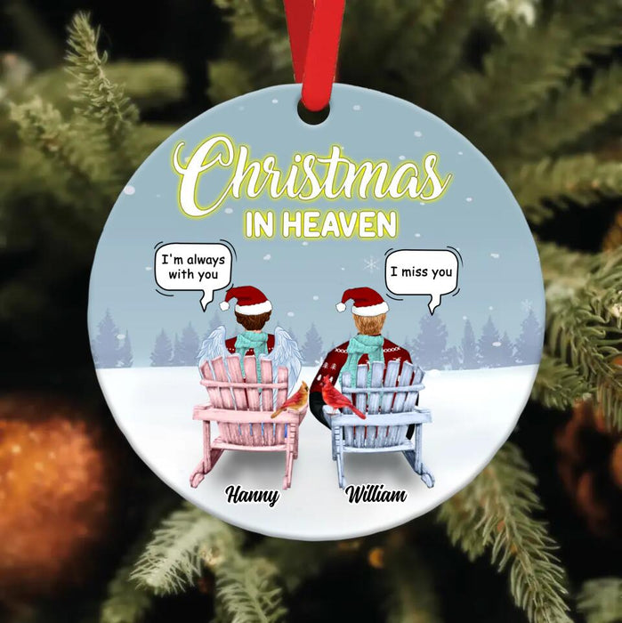 Custom Personalized Memorial Circle Ornament - Memorial Gift Idea For Couple/ Family Member - Never Forgotten & Always Loved