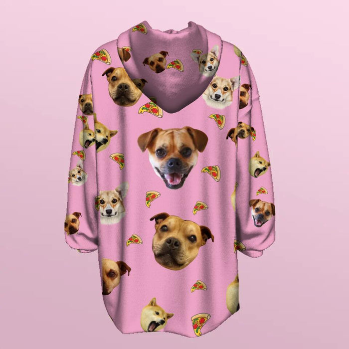 Personalized Pet Photo Fleece Hoodie - Up to 5 Photos - Gift Idea For Pet Lovers