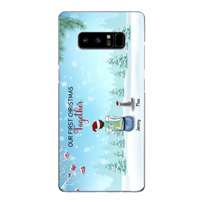 Custom Personalized Christmas Family Phone Case - Best Gift Idea For Christmas/Family With Up To 3 Kids & 3 Pets - Our First Christmas Together - Cases For iPhone & Samsung