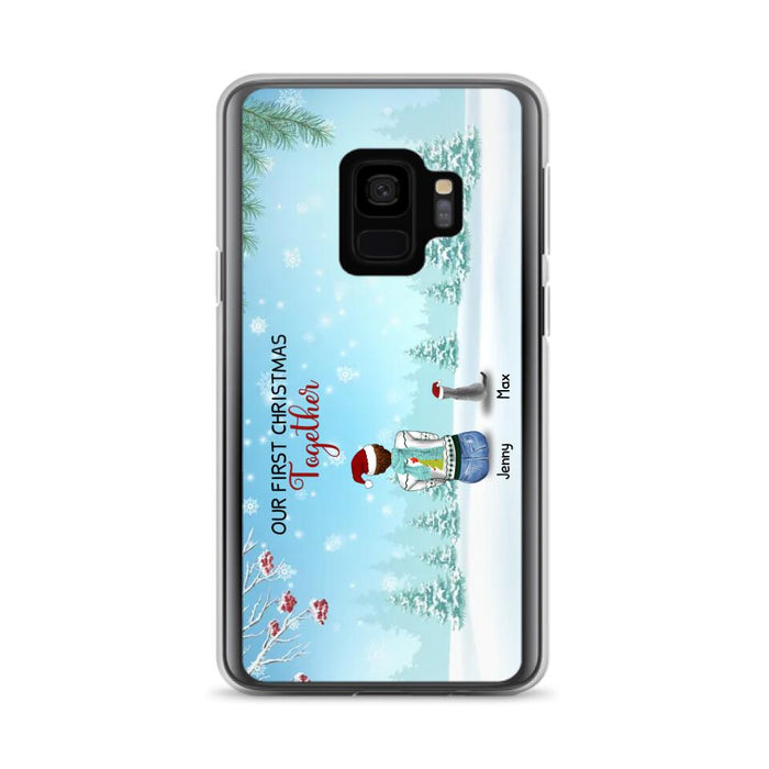 Custom Personalized Christmas Family Phone Case - Best Gift Idea For Christmas/Family With Up To 3 Kids & 3 Pets - Our First Christmas Together - Cases For iPhone & Samsung