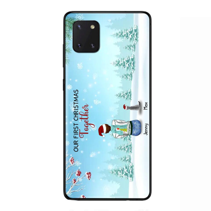 Custom Personalized Christmas Family Phone Case - Best Gift Idea For Christmas/Family With Up To 3 Kids & 3 Pets - Our First Christmas Together - Cases For iPhone & Samsung