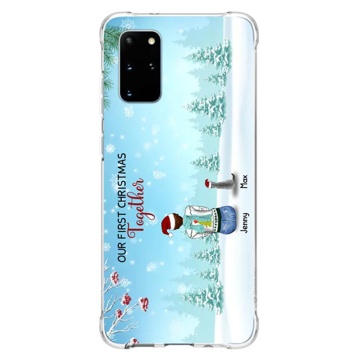 Custom Personalized Christmas Family Phone Case - Best Gift Idea For Christmas/Family With Up To 3 Kids & 3 Pets - Our First Christmas Together - Cases For iPhone & Samsung