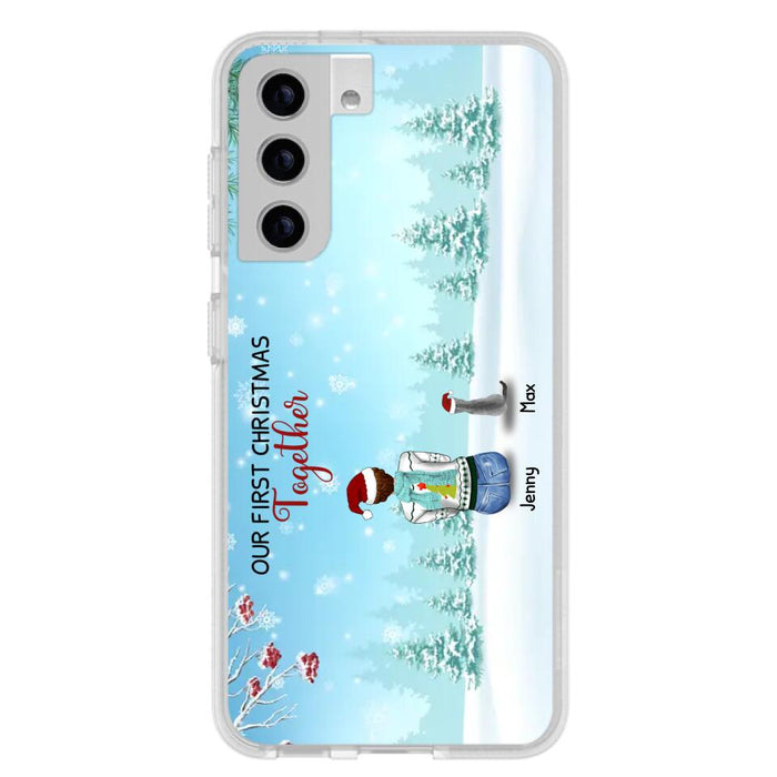 Custom Personalized Christmas Family Phone Case - Best Gift Idea For Christmas/Family With Up To 3 Kids & 3 Pets - Our First Christmas Together - Cases For iPhone & Samsung