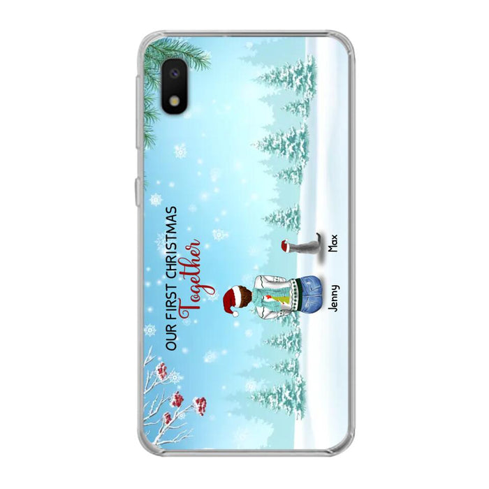 Custom Personalized Christmas Family Phone Case - Best Gift Idea For Christmas/Family With Up To 3 Kids & 3 Pets - Our First Christmas Together - Cases For iPhone & Samsung