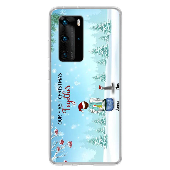 Custom Personalized Christmas Family Phone Case - Best Gift Idea For Christmas/Family With Up To 3 Kids & 3 Pets - Our First Christmas Together - Cases For Oppo, Xiaomi & Huawei