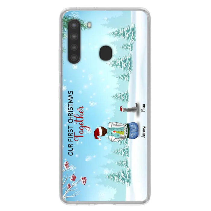 Custom Personalized Christmas Family Phone Case - Best Gift Idea For Christmas/Family With Up To 3 Kids & 3 Pets - Our First Christmas Together - Cases For iPhone & Samsung