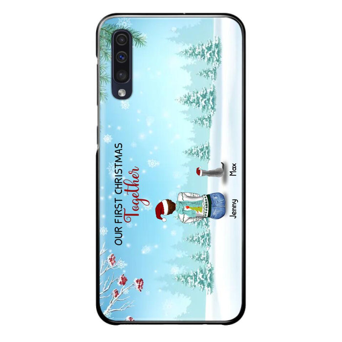 Custom Personalized Christmas Family Phone Case - Best Gift Idea For Christmas/Family With Up To 3 Kids & 3 Pets - Our First Christmas Together - Cases For iPhone & Samsung