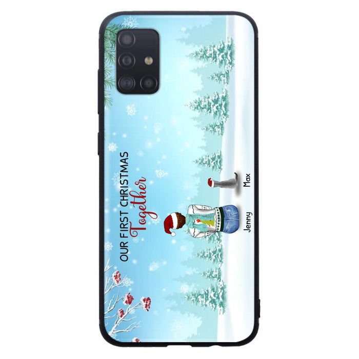 Custom Personalized Christmas Family Phone Case - Best Gift Idea For Christmas/Family With Up To 3 Kids & 3 Pets - Our First Christmas Together - Cases For iPhone & Samsung