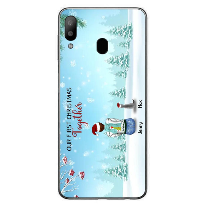 Custom Personalized Christmas Family Phone Case - Best Gift Idea For Christmas/Family With Up To 3 Kids & 3 Pets - Our First Christmas Together - Cases For iPhone & Samsung